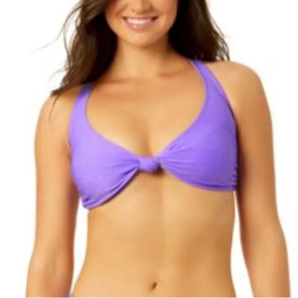 Salt Cove Juniors Knotted Front Jacquard Texture Bralette top